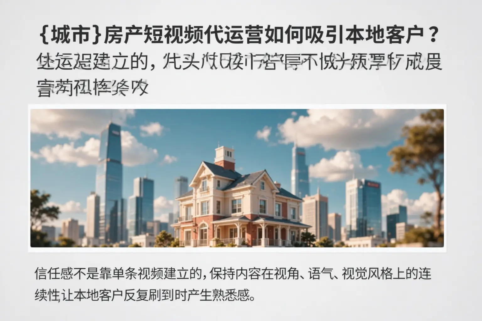 独山子房产短视频代运营如何吸引本地客户？